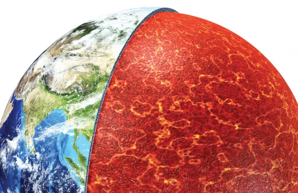 The Earth with the upper mantle revealed