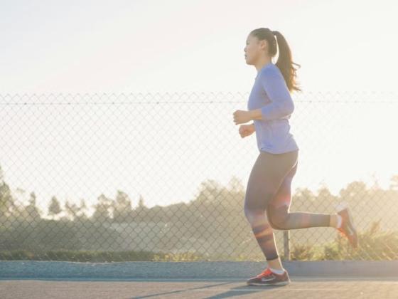 A woman running for exercise