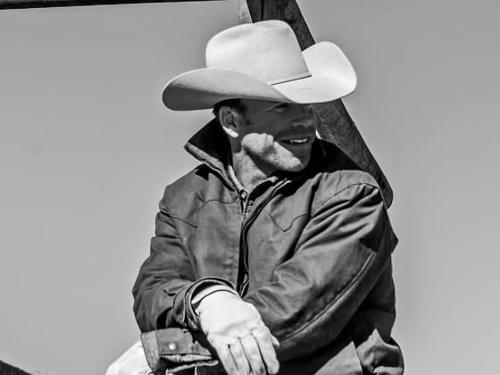 black and white portrait of taylor sheridan