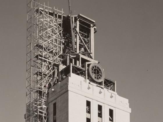 The UT Tower under construction in the 1930s.