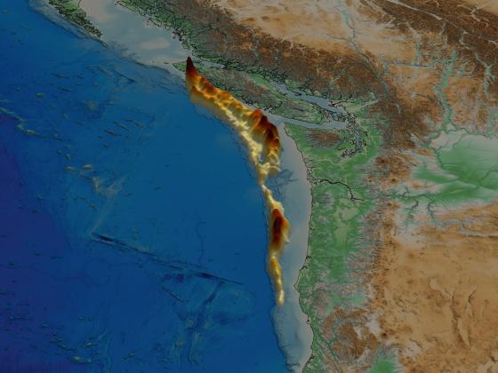 A digital twin of the Cascadia Subduction Zone off the Pacific Northwest coast.