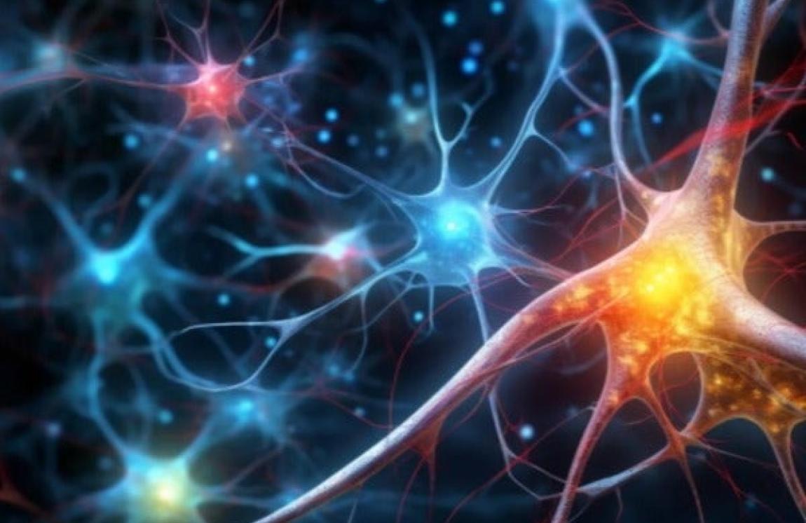 An illustration of interconnected neurons.