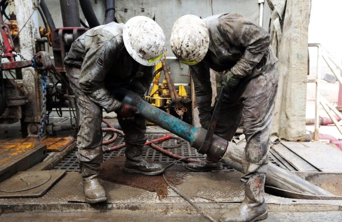 Oil rig workers in Midland County