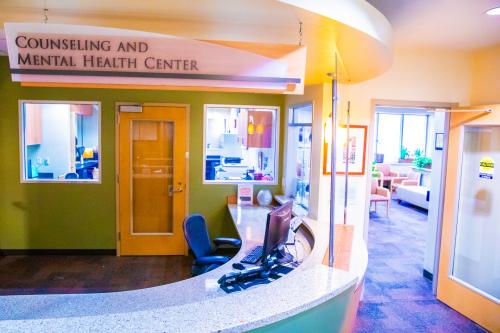 Counseling and Mental Health Center check-in desk