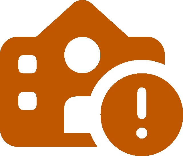 burnt orange school with exclamation point