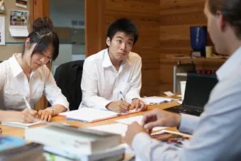 graduate students studying