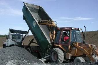 Large construction equipment mining minerals