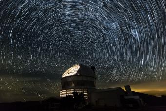 Stars surround the McDonald Observatory.