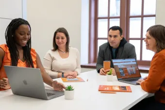 Staff working together