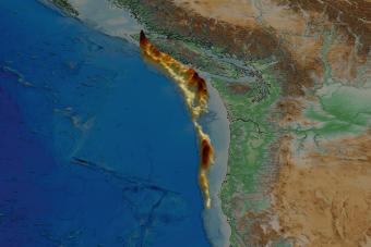 A digital twin of the Cascadia Subduction Zone off the Pacific Northwest coast.