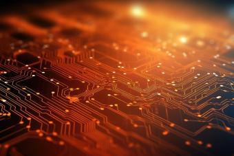 close up of a semiconductor chip