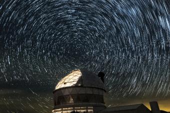 Starry sky over McDonald Observatory in West Texas