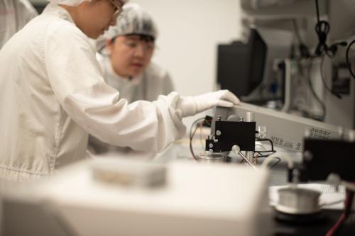 Laboratory workers doing research