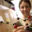 Student working with 3-d molecule model
