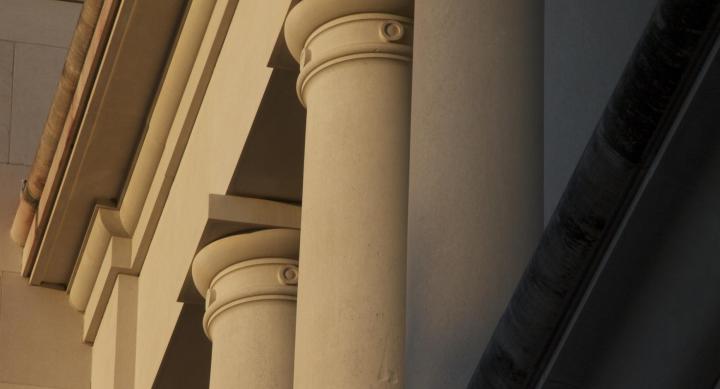 Columns on main building close-up