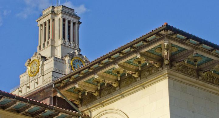 UT Tower in background of UT Tower complex