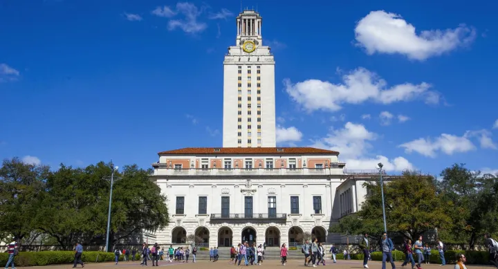 UT Tower south mall view