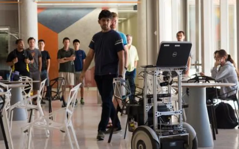 Students working on rebotics project