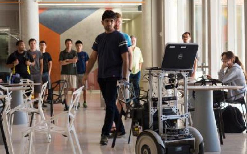 Students working on rebotics project