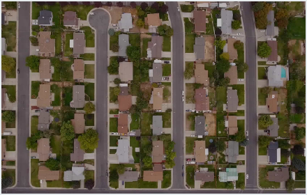 Aerial of neighborhood